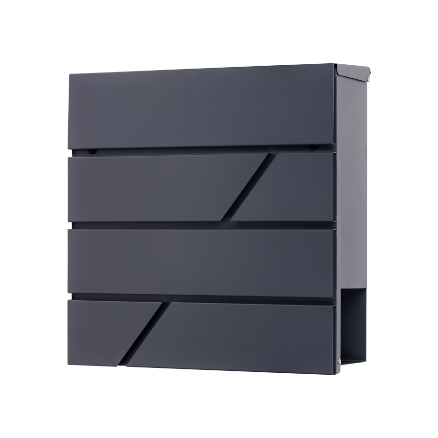 PALAWAN mailbox with newspaper holder, anthracite